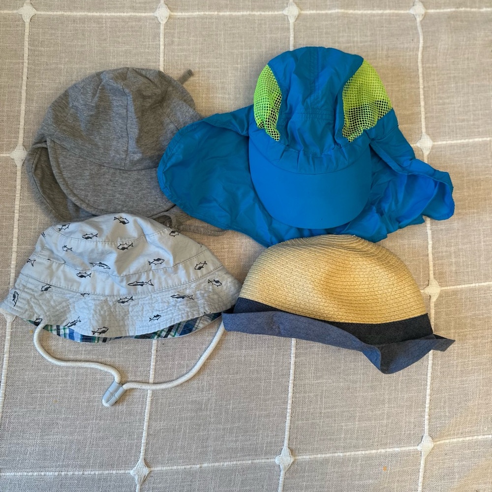 Toddler Kids Sun Hat Collection - Gray, Blue, Beige